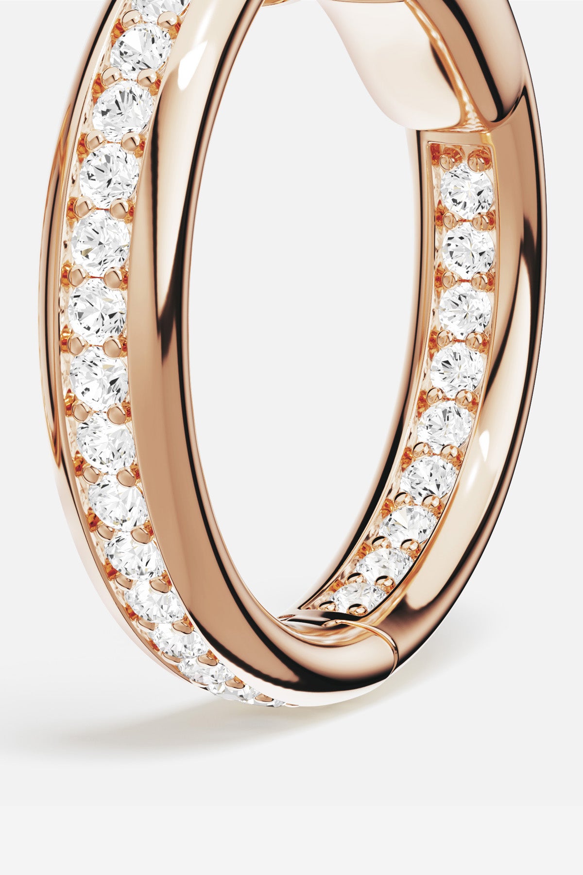 APM Hoop Earring in warm rose color, radiant sparkle with effortless elegance.