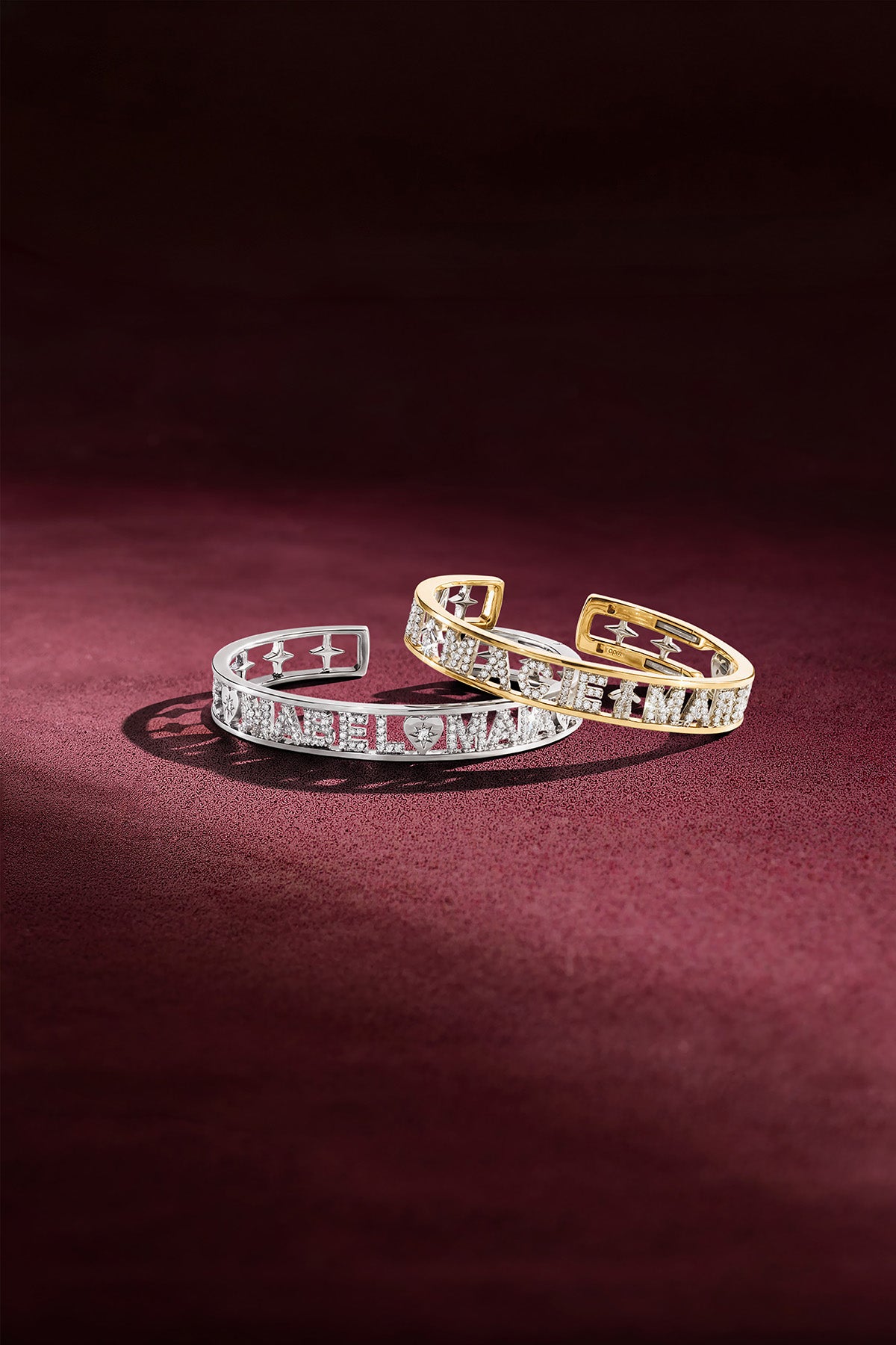 APM Monaco cuff bracelets in two colors, sparkling with statement charm.