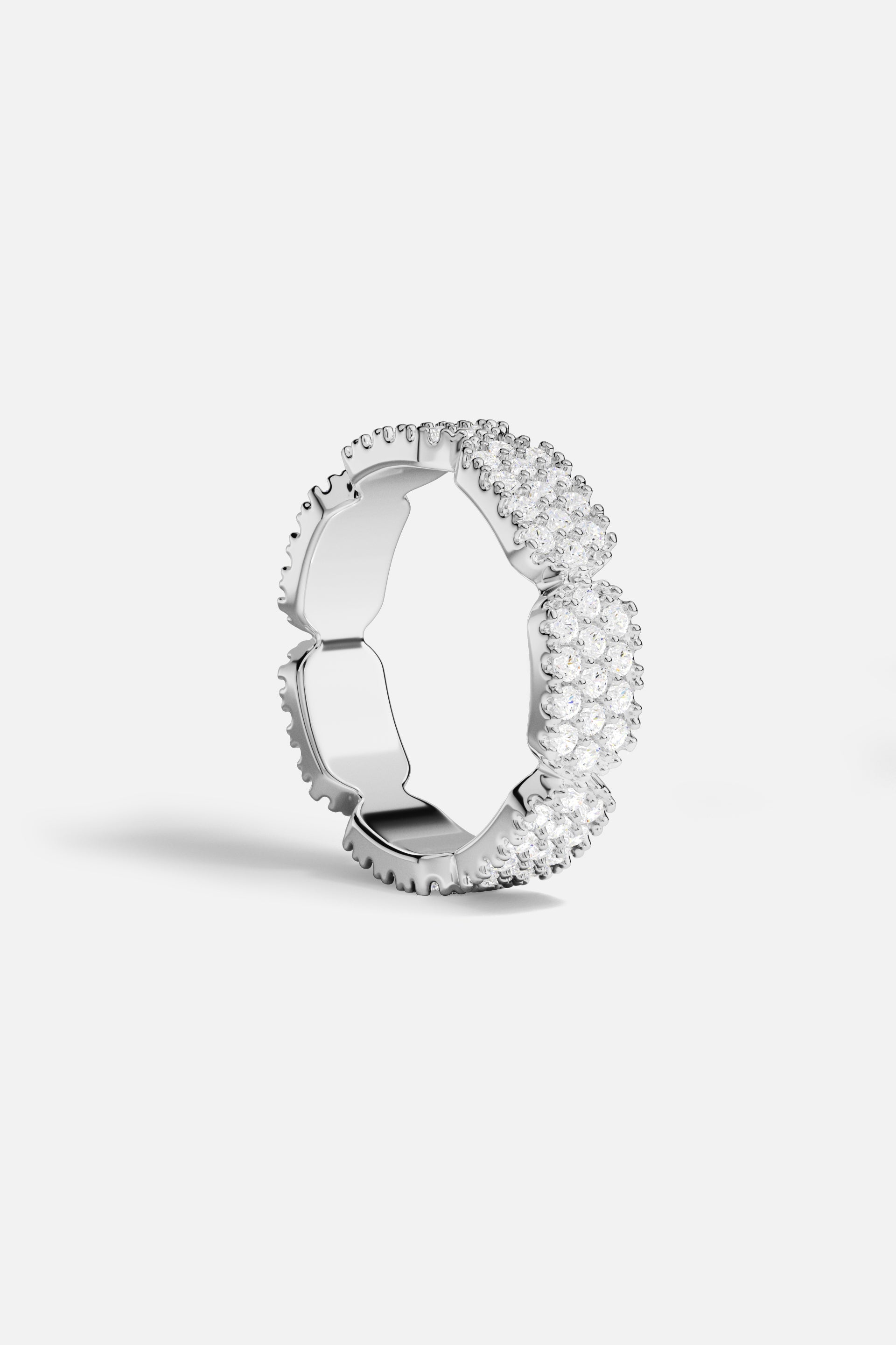 APM Monaco Dainty Silver Pavé Ring in Silver