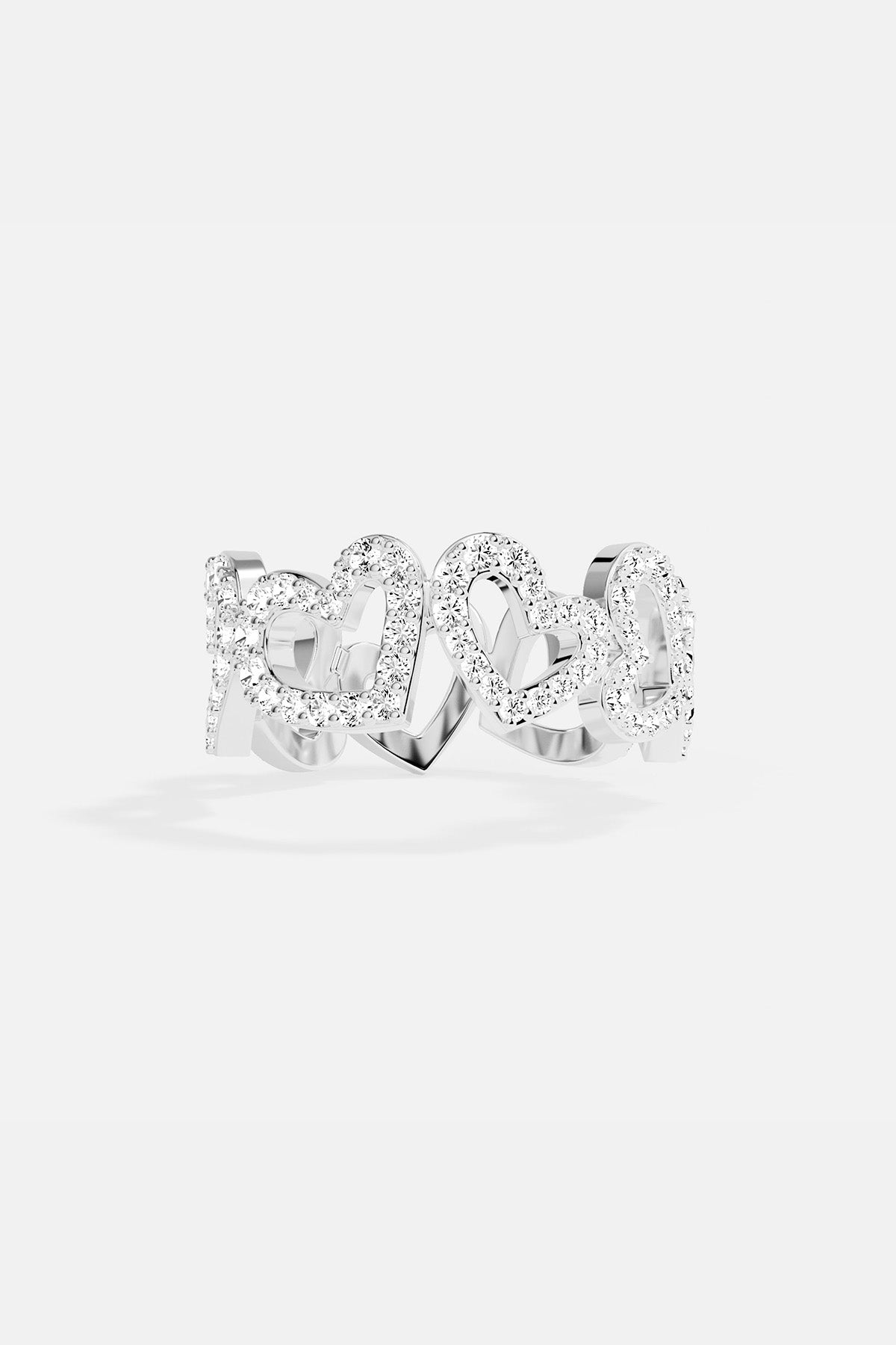 APM MONACO ring in silver with heart-shaped design on a white background