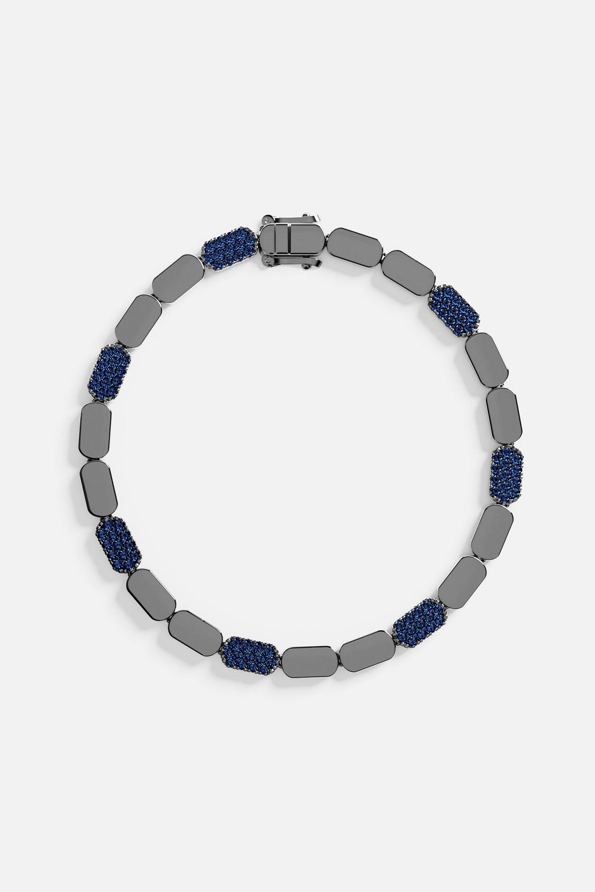 Bracelet with blue stones on a white background