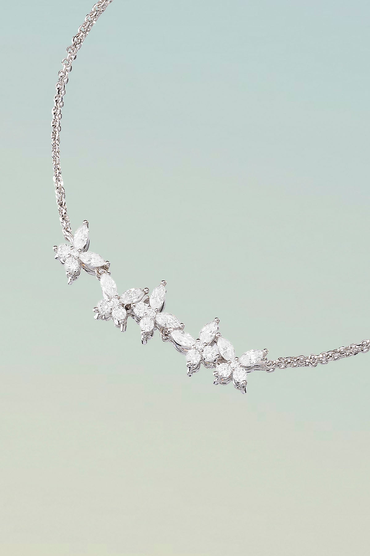 Butterflies Double Chain Adjustable Necklace