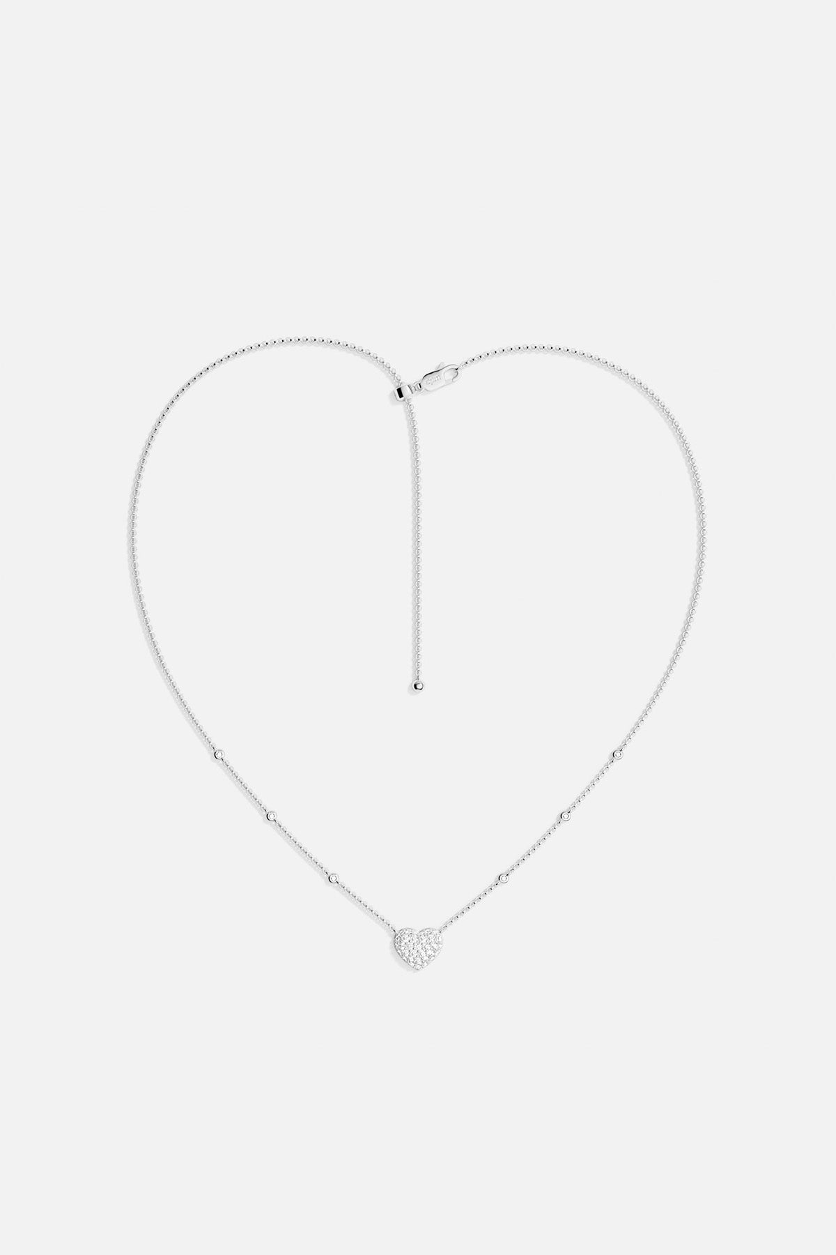 APM MONACO heart-shaped adjustable necklace on white background
