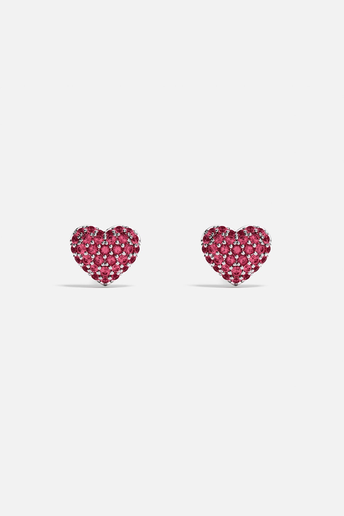 Fuchsia Heart Stud Earrings - APM Monaco