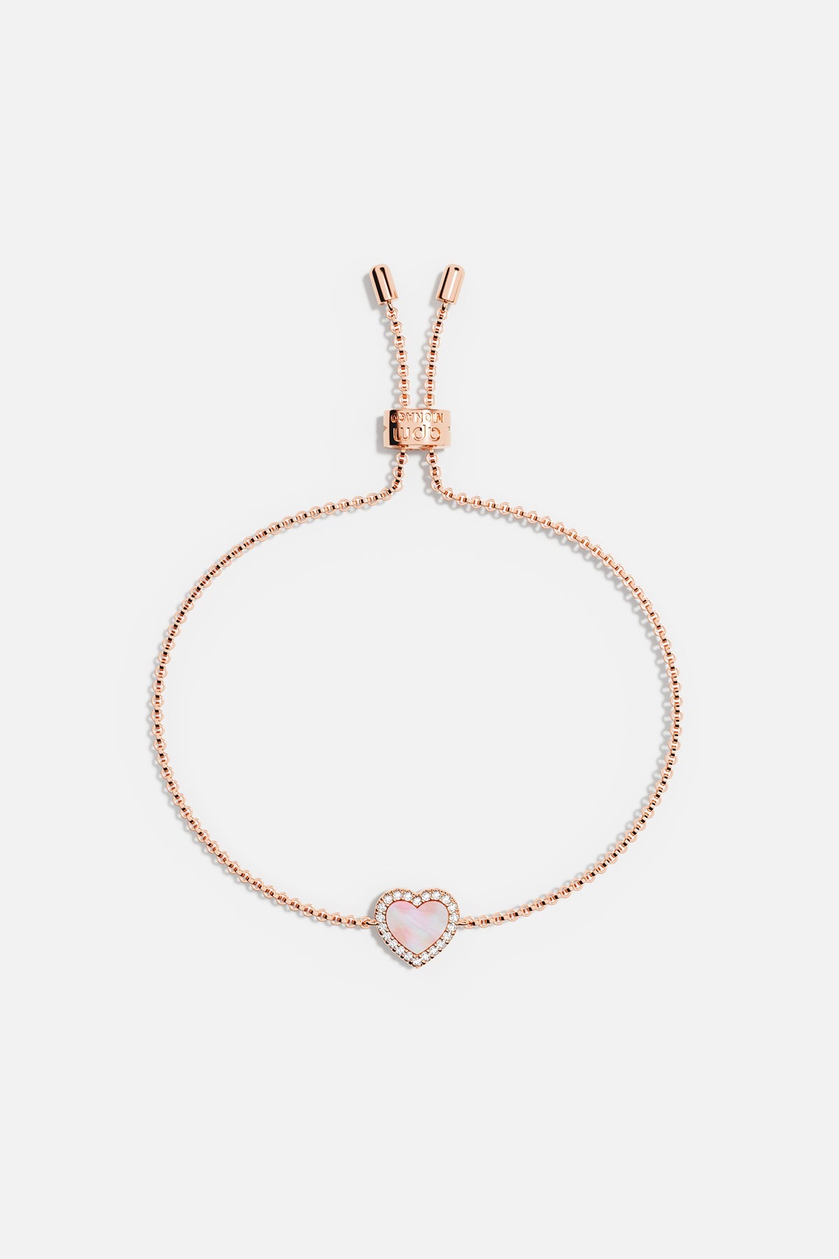APM Monaco Pink Nacre Heart Adjustable bracelet - Rose Gold