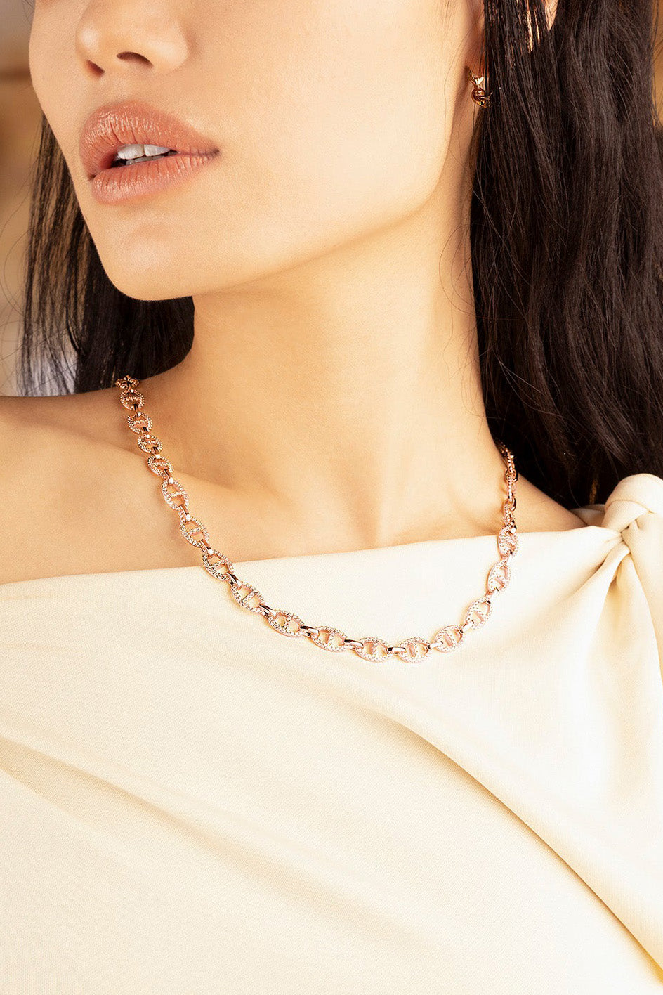 APM Monaco Maille Marine Chain Necklace in Rose Gold