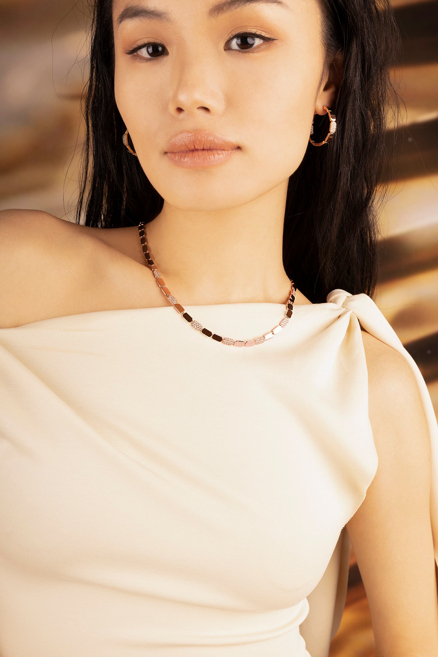 APM Monaco Dainty Rose Gold Adjustable Necklace