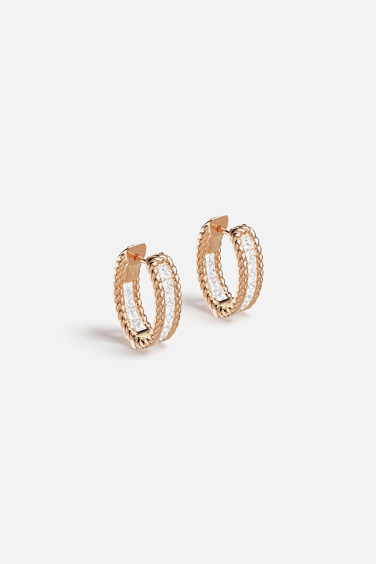 APM Monaco Torsade Pavé Hoop Earrings