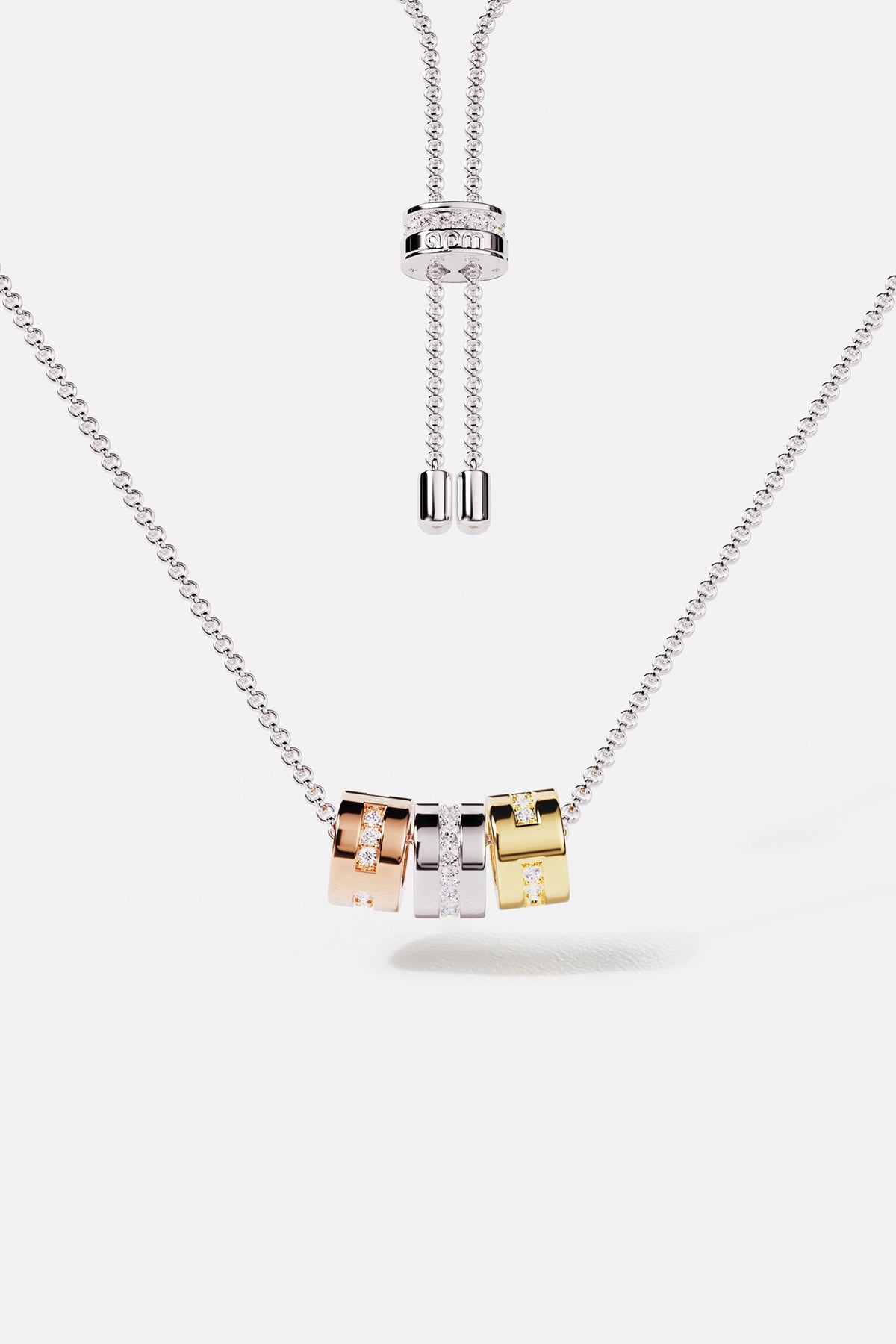 APM Monaco Tricolor Morse LOVE Necklace