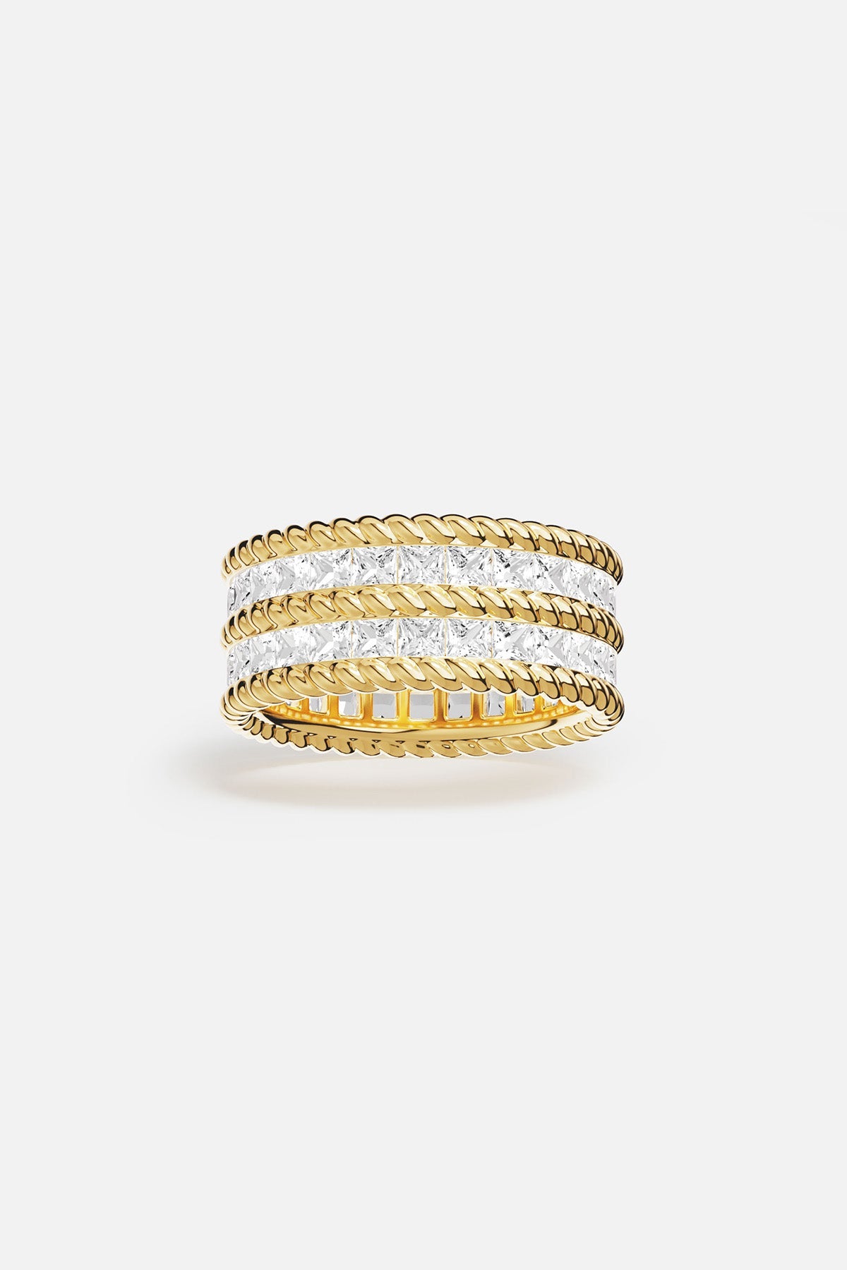 Torsade Double Line Statement Pavé Ring - APM Monaco