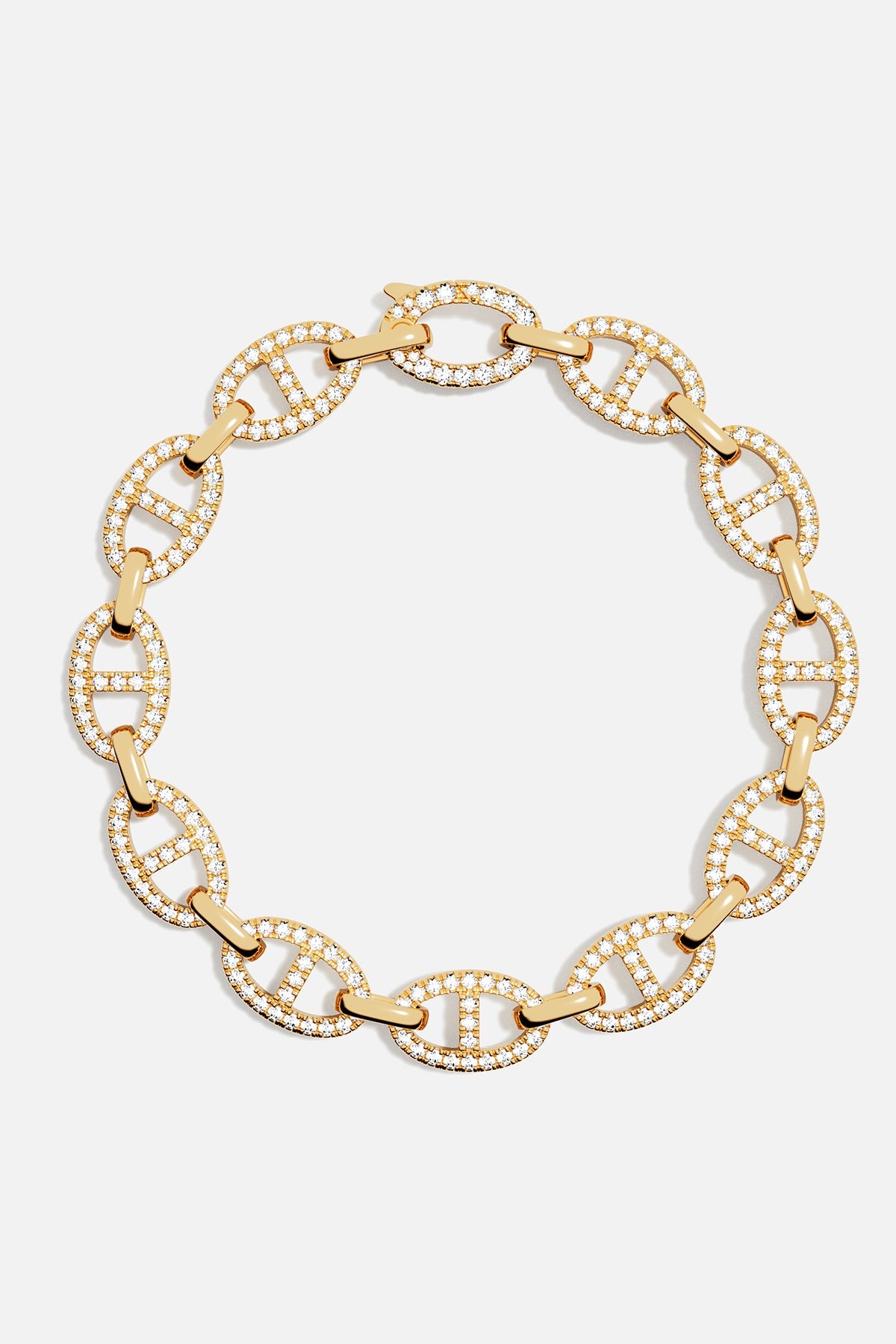 Gold-plated Marine chain bracelet with pavé details