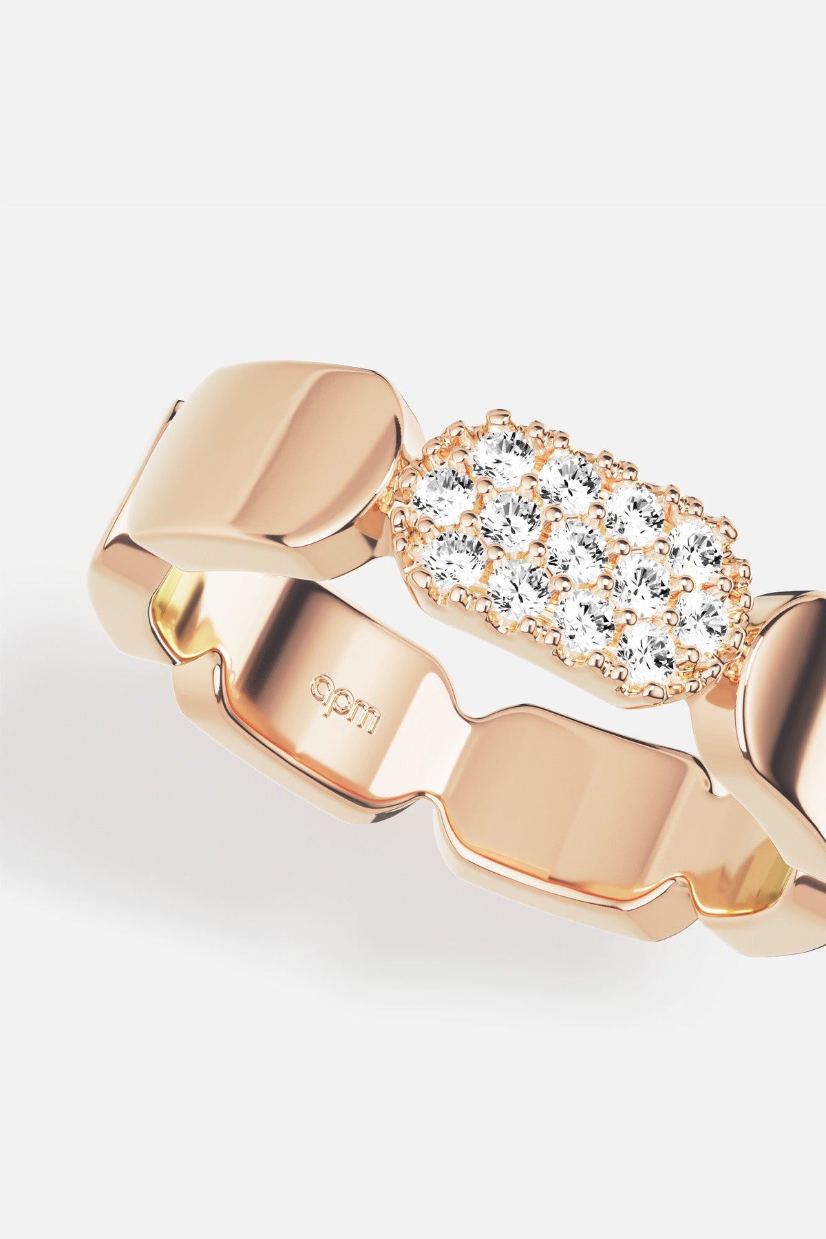 Pavage Ring, 18k rose gold finish | APM Monaco
