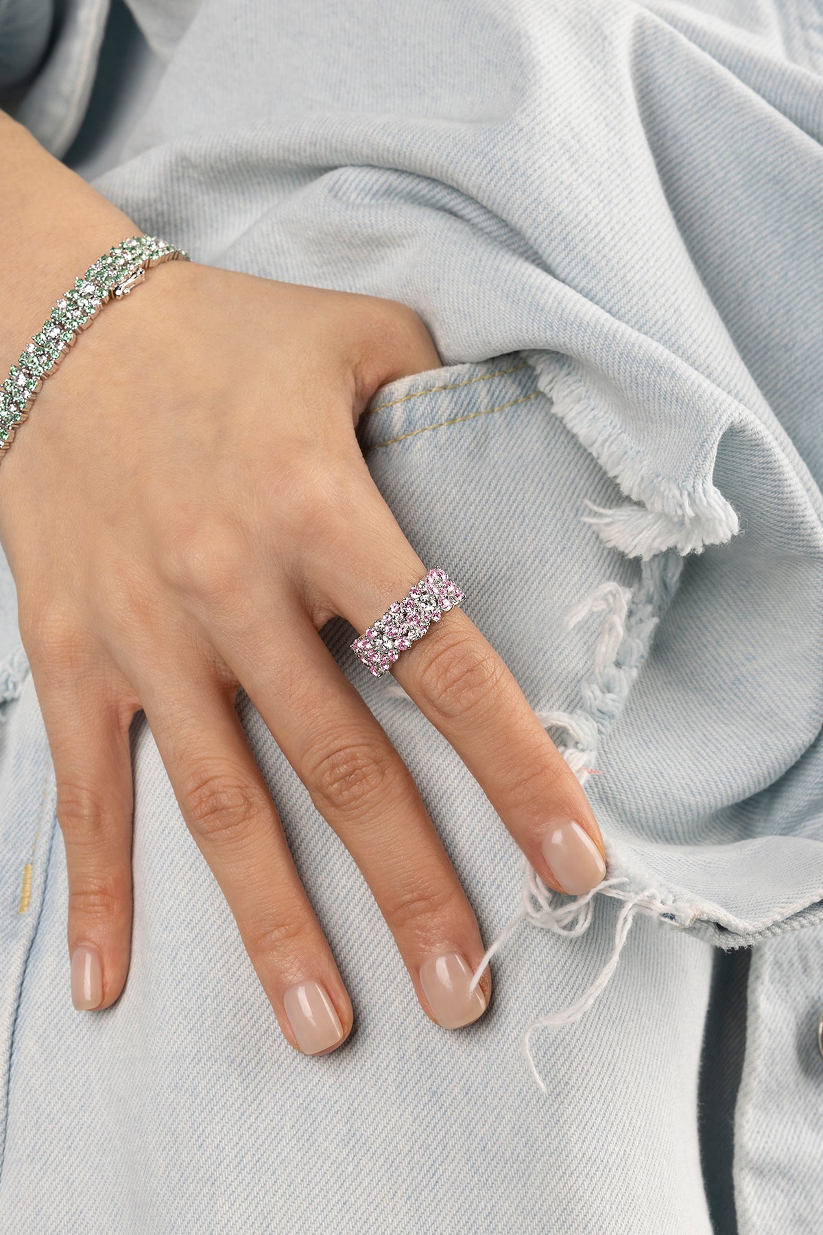APM Monaco Rose Drop Ring in Silver