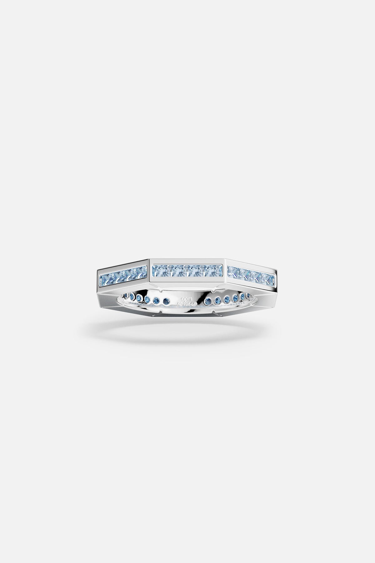 Aqua Geometric Pavé Ring - APM Monaco