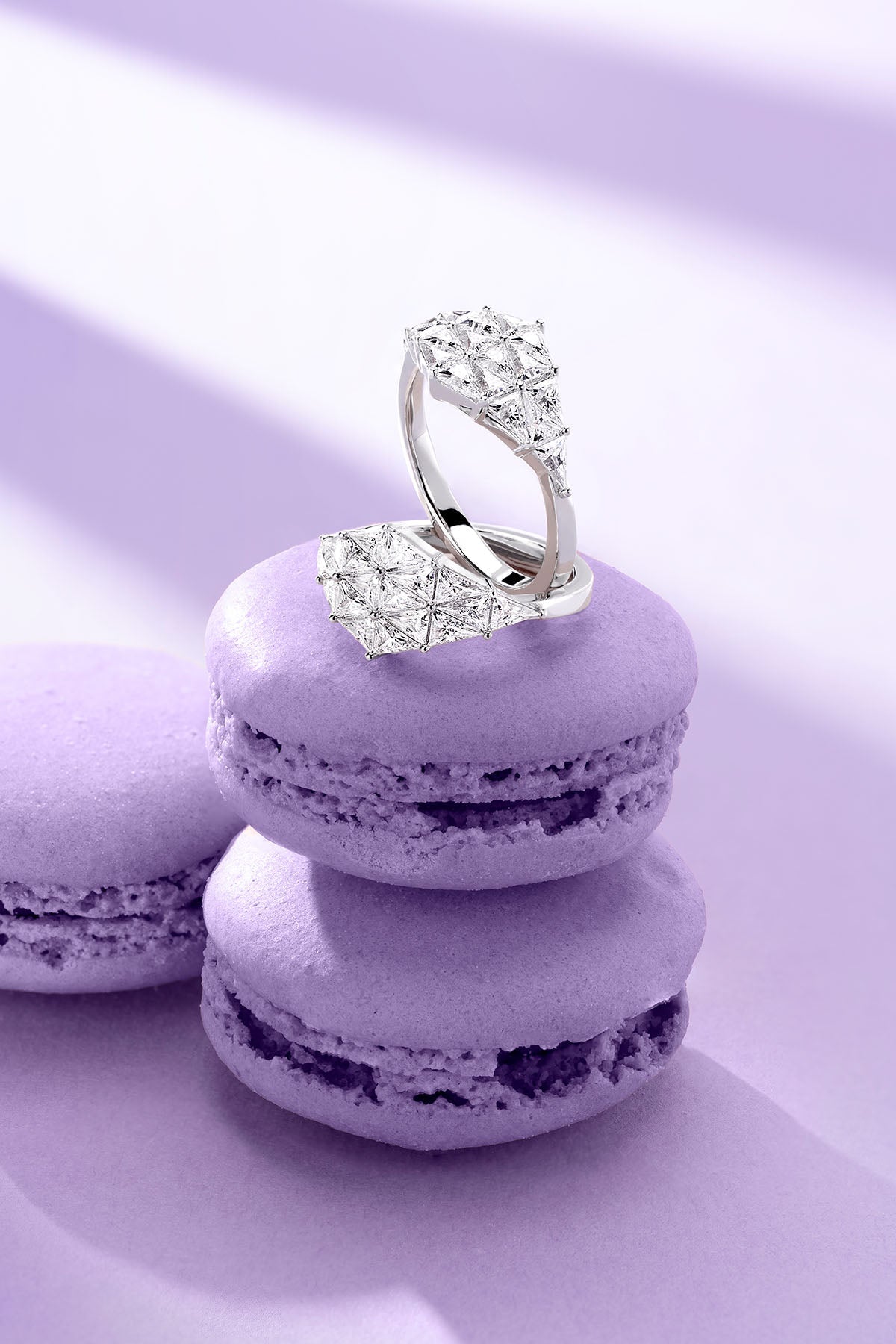 Art Deco Ring on a purple background