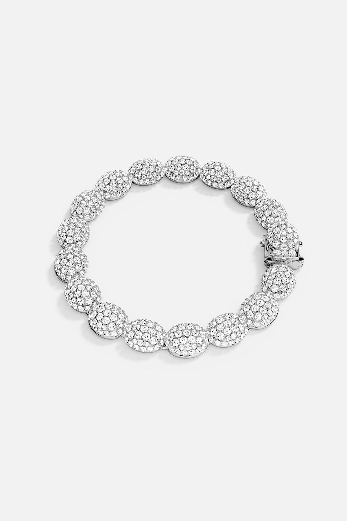 APM MONACO pave bracelet in silver on a white background