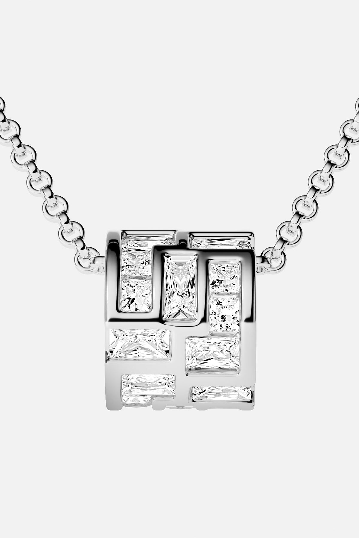 Close-up of APM MONACO labyrinth adjustable choker in silver 