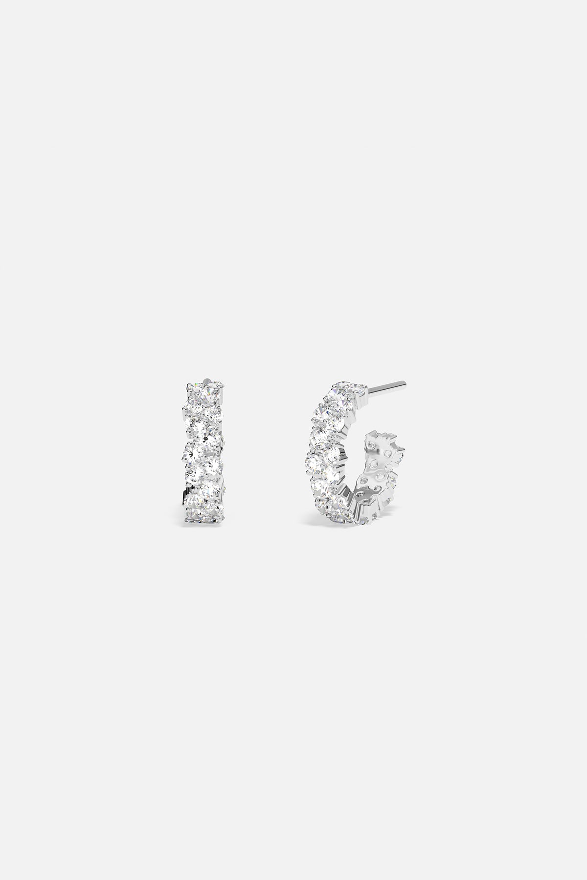 APM Monaco Drop Huggie Earrings in silver 