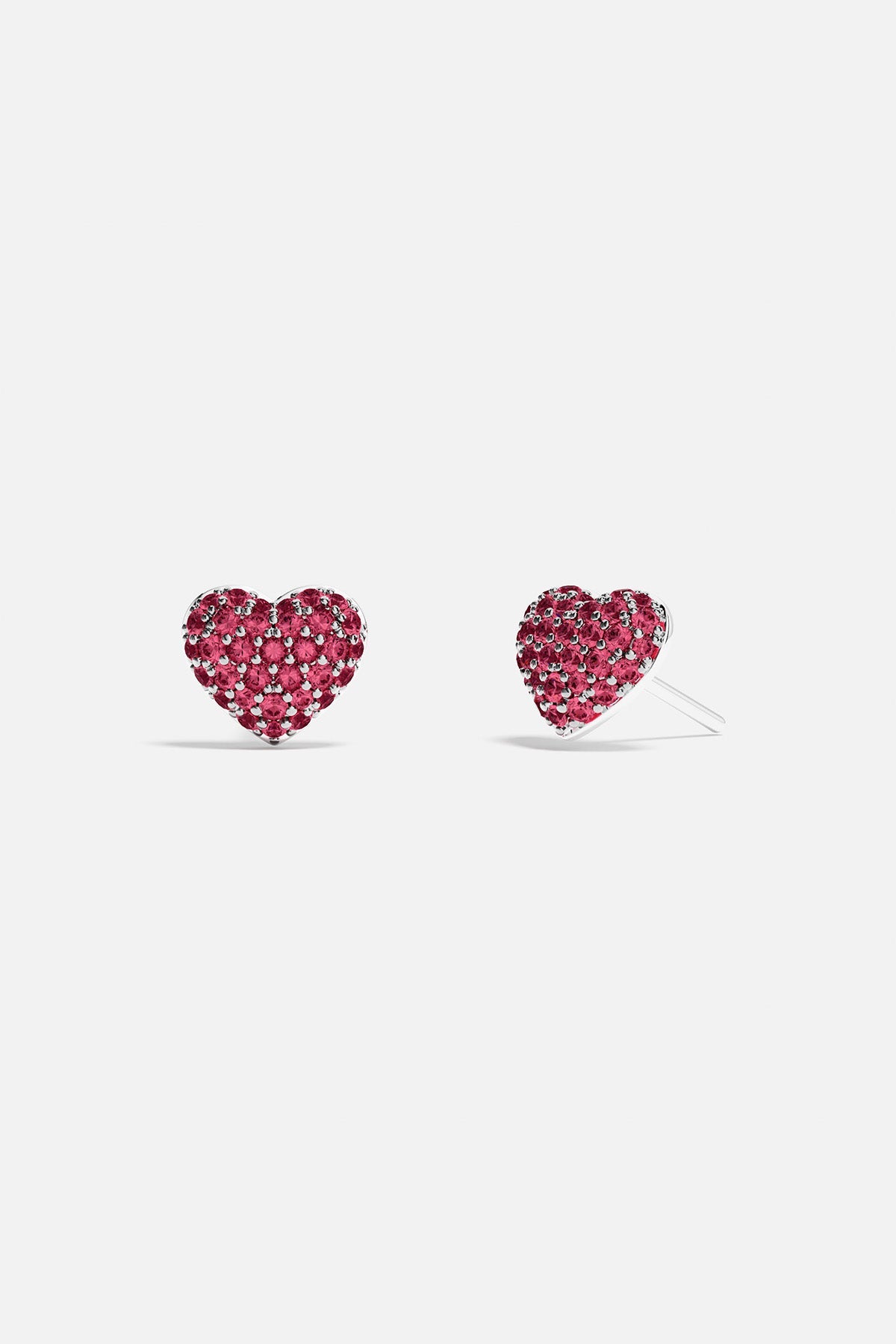 Fuchsia Heart Stud Earrings - APM Monaco