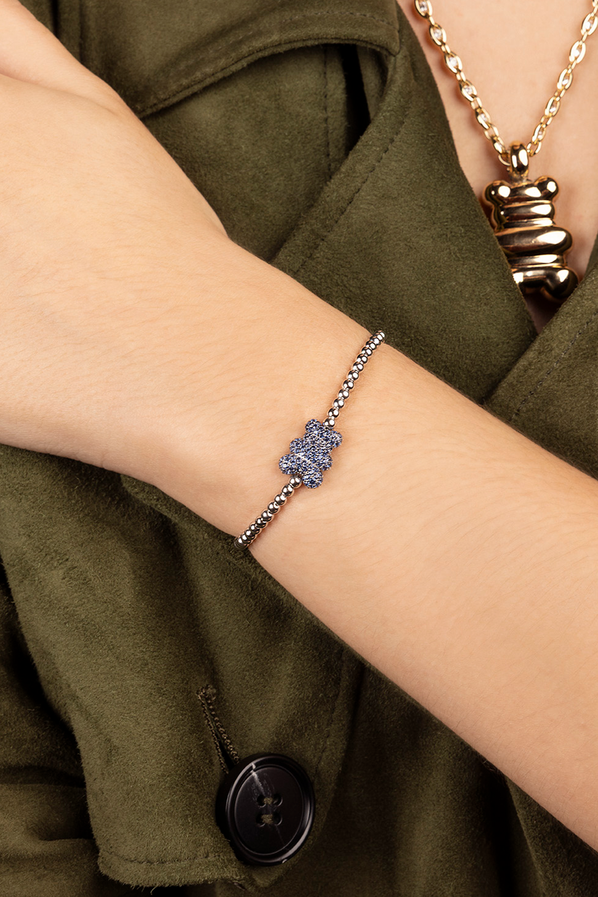 APM MONACO Bracelet with a bear yummy gemstone on a wrist