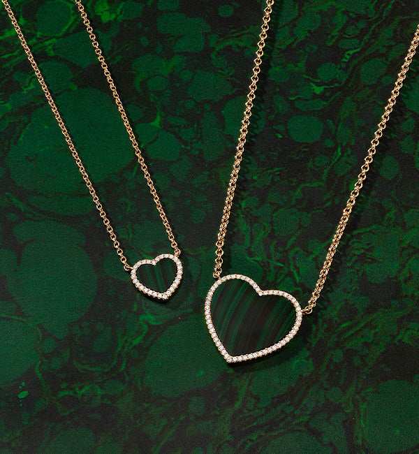 Mini Malachite Heart Adjustable Necklace | APM Monaco