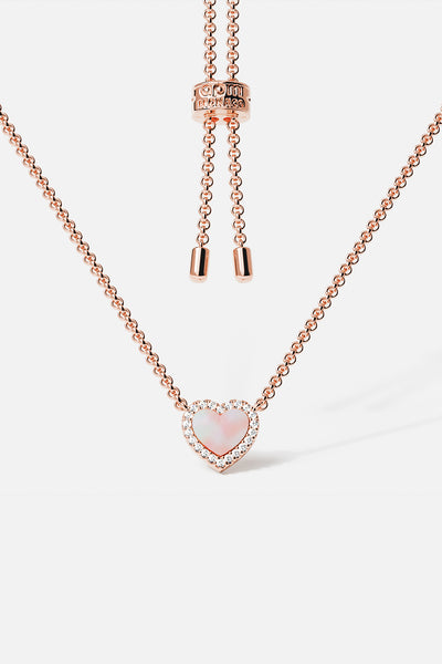 Pink Nacre Heart Adjustable Necklace | APM Monaco
