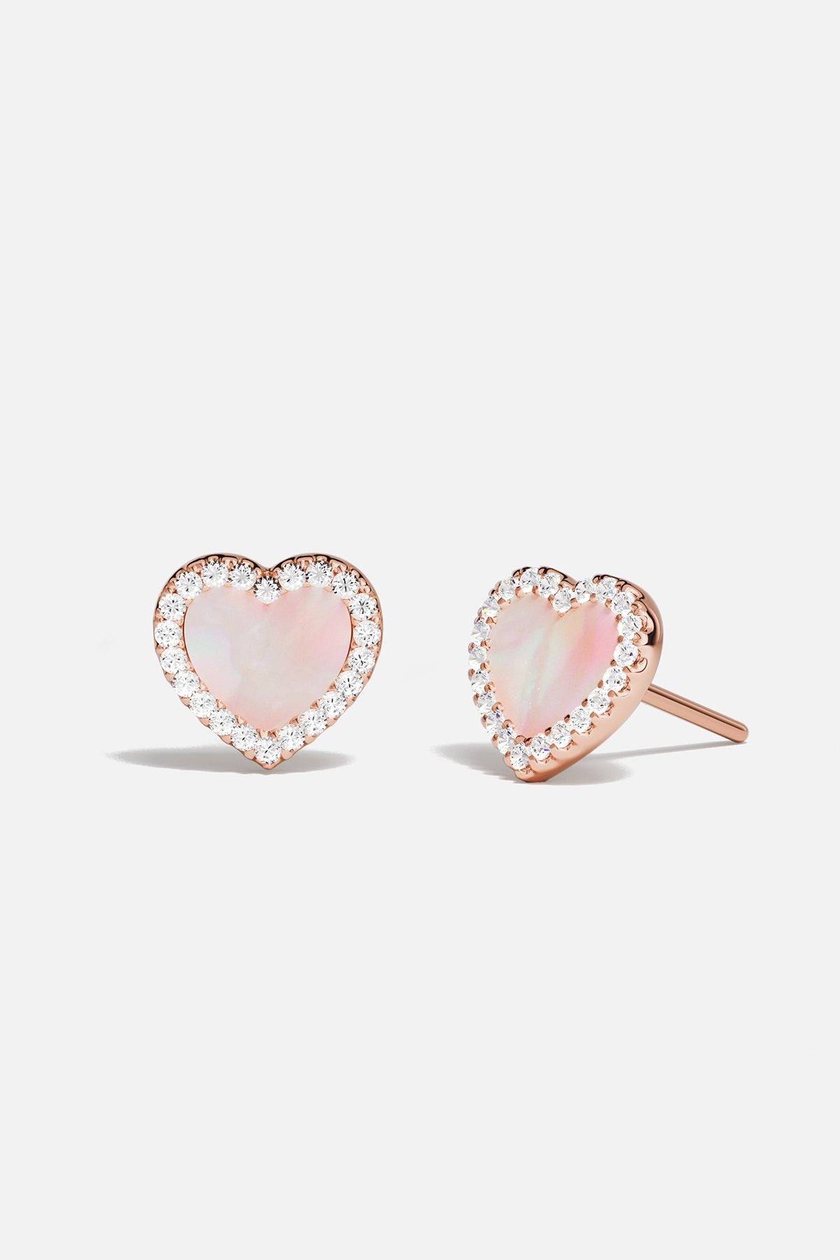 ★Hei★ nacre heart earring Pink Nacre Heart Stud Earrings | APM Monaco