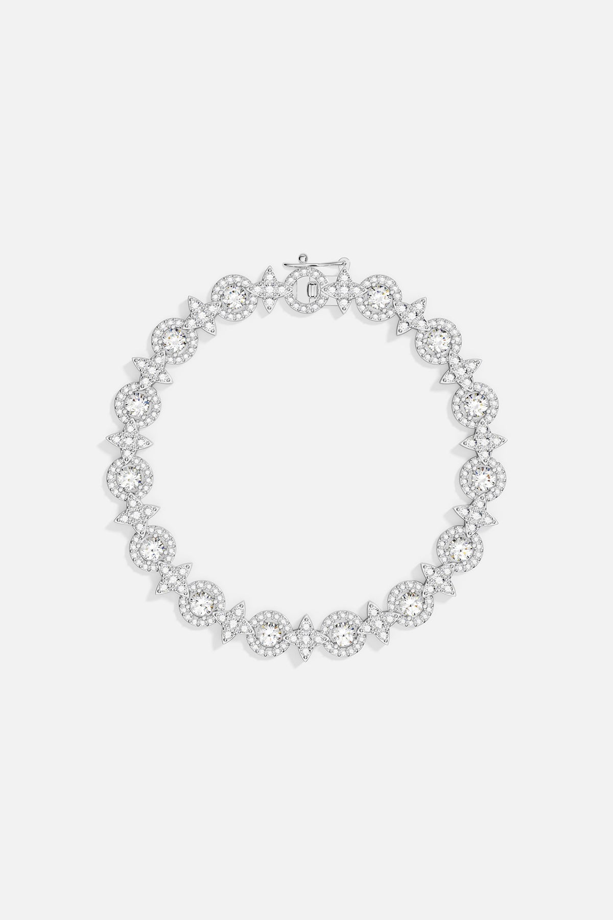 Bracelets APM Monaco white gold pavé circle bracelet with Cubic zirconia.