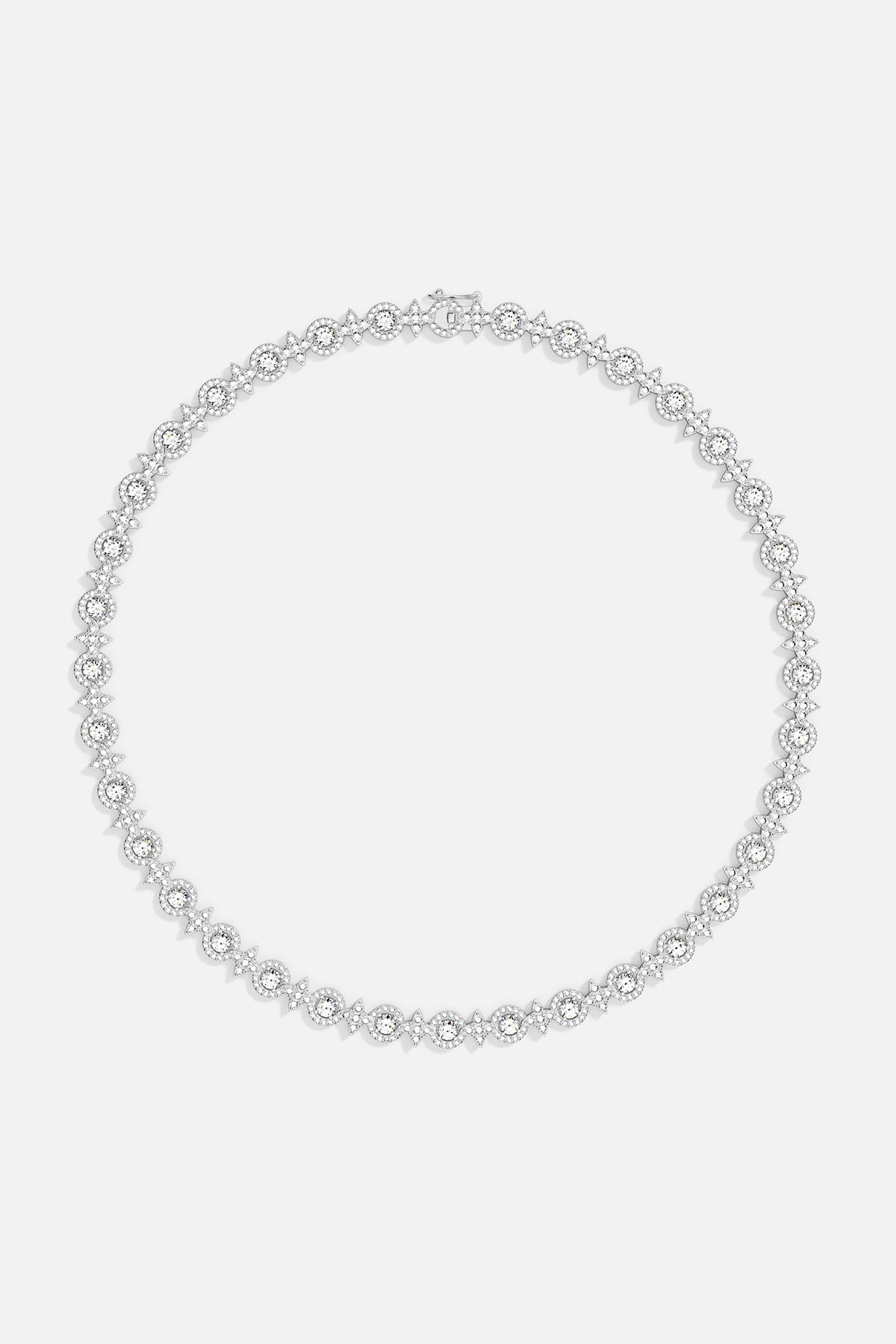 Necklaces APM Monaco, white Cubic zirconia circle-link choker.