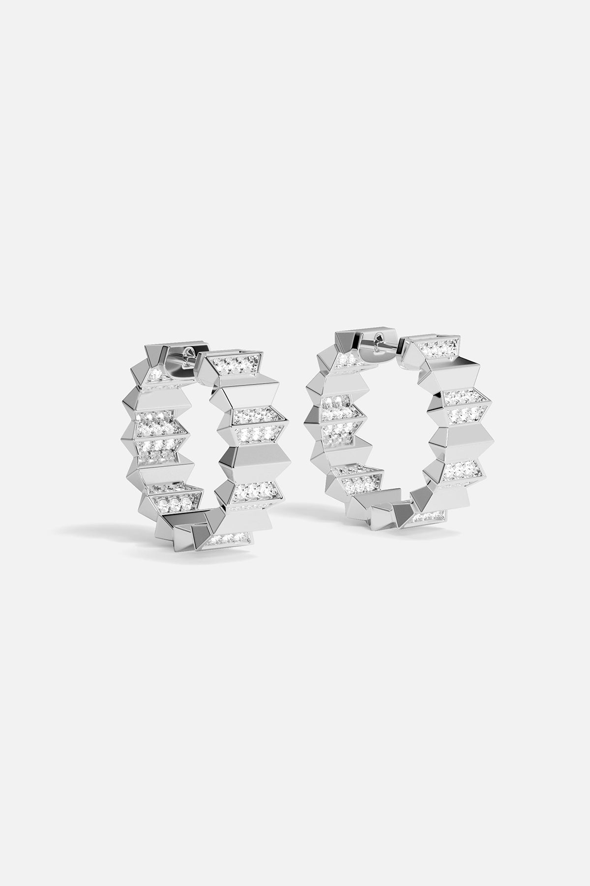 Pair of hoop earrings on a white background