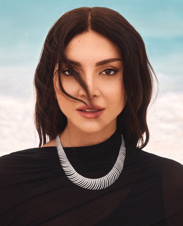 nathalie fanj wearing APM Monaco Jewelry on the Elle Front Cover